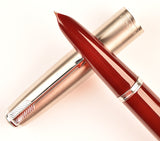 Parker 51 Classic in light burgundy, Steel cap - Fine nib