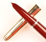 Parker 51 Custom in light burgundy, gold cap - Broad nib