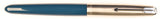 Parker 51 Classic in teal blue, Steel cap - Fine Oblique nib