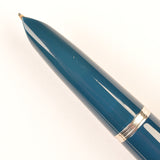 Parker 51 Classic in teal blue, Steel cap - Fine Oblique nib
