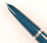 Parker 51 Classic in teal blue, Steel cap - Medium nib