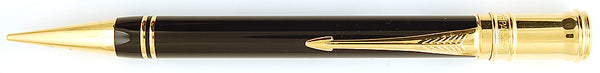 Parker Duofold Pencil in black with gold trim, 1990, 0.9mm