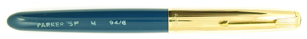 Parker 51 Custom in teal blue, Gold cap - Medium nib