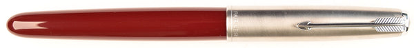 Parker 51 Classic in light burgundy, steel cap - Italic nib