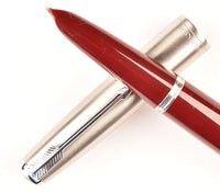 Parker 51 Classic in light burgundy, steel cap - Italic nib