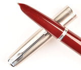 Parker 51 Classic in light burgundy, steel cap - Italic nib