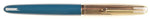 Parker 51 Custom in teal blue, gold cap - Fine nib