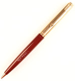 Parker 51 Custom Pencil in light burgundy - gold cap - 0.9mm leads - Chalk marks
