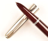 Parker 51 Demi Classic DL in dark burgundy, steel cap - fine nib