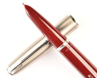 Parker 51 Classic in light burgundy, Steel cap - Oblique nib