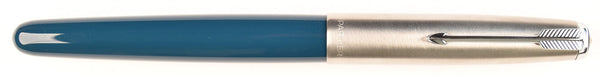 Parker 51 Classic in teal blue, Steel cap - Medium nib