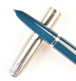 Parker 51 Classic in teal blue, Steel cap - Medium nib