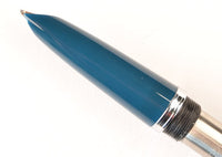 Parker 51 Classic in teal blue, Steel cap - Medium nib
