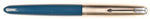 Parker 51 Classic in teal blue, steel cap - Italic nib