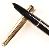 Parker 51 Custom Mk2 in black, Gold cap - Fine nib