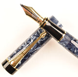 Parker Duofold Centennial in blue marble - Medium nib