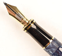 Parker Duofold Centennial in blue marble - Medium nib