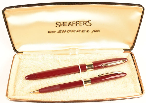 Sheaffer Statesman TM Touchdown pen/pencil boxed set in burgundy - Fine nib