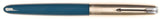 Parker 51 Classic in teal blue, Steel cap - Medium nib