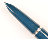 Parker 51 Classic in teal blue, Steel cap - Medium nib