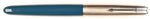 Parker 51 Classic in teal blue, Steel cap - Fine nib