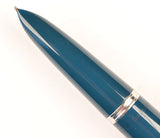 Parker 51 Classic in teal blue, Steel cap - Fine nib