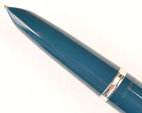 Parker 51 Classic in teal blue, Steel cap - Medium/Broad nib