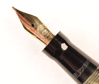 Mabie Todd Blackbird 5245 Lever Filler in silver pearl and black marble - Medium nib