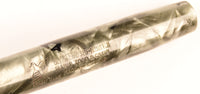 Mabie Todd Blackbird 5245 Lever Filler in silver pearl and black marble - Medium nib