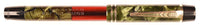 De La Rue Onoto 6233 Semi-Transparent pen in black veined green marble - Medium nib