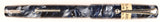 Mabie Todd Blackbird 5242 Lever Filler in light and dark blue pearl marble - Broad nib