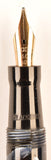 Mabie Todd Blackbird 5242 Lever Filler in light and dark blue pearl marble - Broad nib