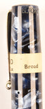 Mabie Todd Blackbird 5242 Lever Filler in light and dark blue pearl marble - Broad nib