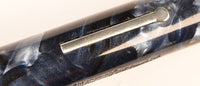 Mabie Todd Blackbird 5242 Lever Filler in light and dark blue pearl marble - Broad nib