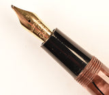Burnham 55 Lever Filler in black veined light/dark lilac pearl marble - Medium stub nib