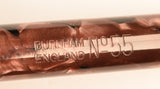 Burnham 55 Lever Filler in black veined light/dark lilac pearl marble - Medium stub nib