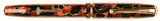 Burnham B48 Lever Filler in silver veined pearl red & black marble - Medium nib