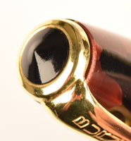 Burnham B48 Lever Filler in silver veined pearl red & black marble - Medium nib