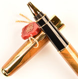 Parker Sonnet Rollerball in amber Chinese laque, gold trim