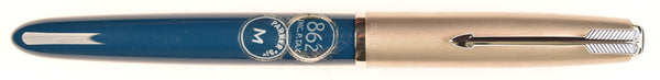 Parker 51 Classic in teal blue, Steel cap - Medium nib