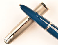 Parker 51 Classic in teal blue, Steel cap - Medium nib