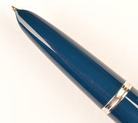 Parker 51 Classic in teal blue, Steel cap - Medium nib