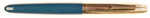 Parker 51 Custom in teal blue, gold cap - Extra Fine nib
