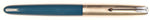 Parker 51 Classic in teal blue, Steel cap - Broad nib