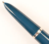 Parker 51 Classic in teal blue, Steel cap - Broad nib