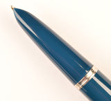 Parker 51 Classic in teal blue, Steel cap - Medium nib
