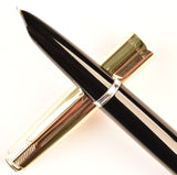 Parker 51 Custom in black, gold cap - Fine nib
