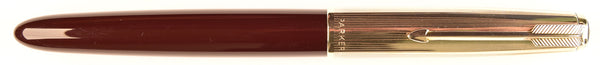 Parker 51 Custom in dark burgundy, gold cap - Extra Broad nib