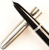 Parker 51 Classic in black, Steel cap - Oblique nib