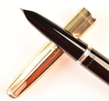 Parker 51 Custom in black, gold cap - Extra fine nib